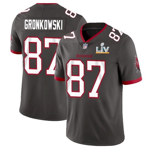 Men's Tampa Bay Buccaneers #87 Rob Gronkowski Grey NFL 2021 Super Bowl LV Limited Stitched Jersey